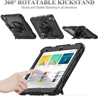 Case for iPad 11th/10th Generation 11''/10.9'' 2025/2022, Full-Body Drop Protection Case with Screen Protector &360° Rotate Hand Strap/Stand