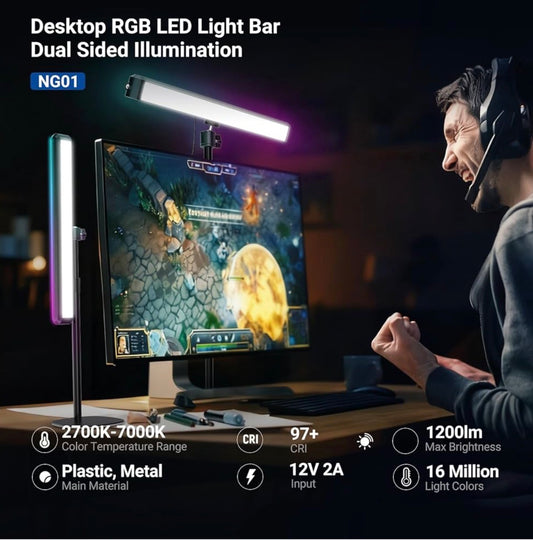 Dual Sided RGB LED Streaming Key Light